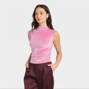 A New Day Mauve Ruched Tank Top